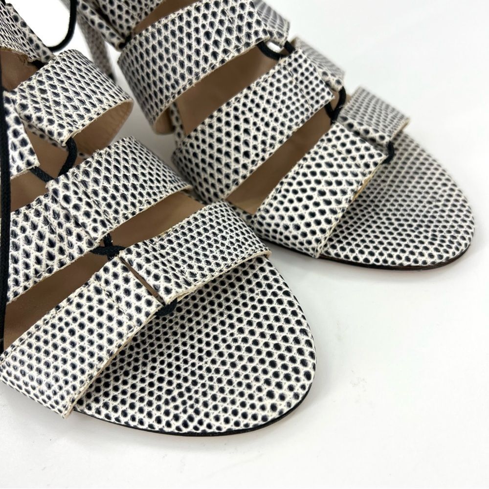 Loeffler Randall Luiza Lizard Print Lace-Up Gladiator Heeled Sandals 9 - Picture 9 of 16